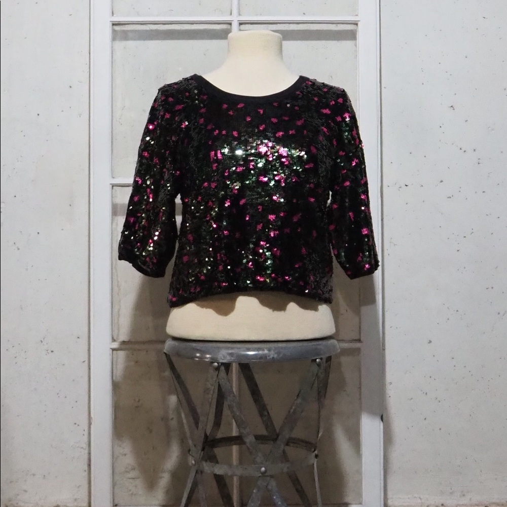 BCBGMAXAZARIA Sequin Top